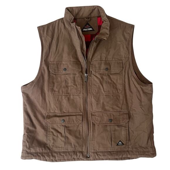 Ridgecut Blanket Lined Duck Canvas Vest Mens 2XL Tan Rugged Workwear Outdoors - Picture 1 of 10